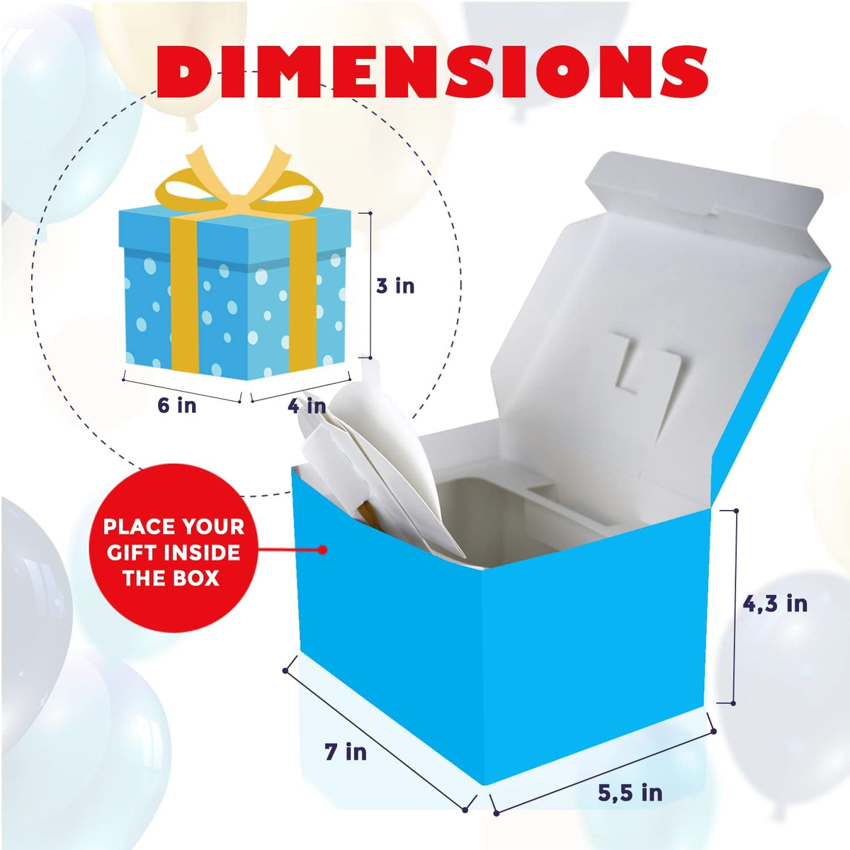 Confetti gift box balloons fettipop store